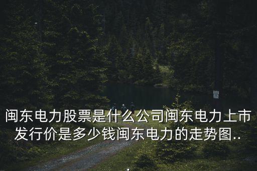 閩東電力股票是什么公司閩東電力上市發(fā)行價是多少錢閩東電力的走勢圖...