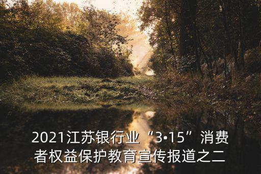 2021江蘇銀行業(yè)“3?15”消費者權(quán)益保護教育宣傳報道之二