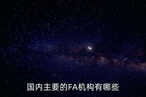 國內主要的FA機構有哪些