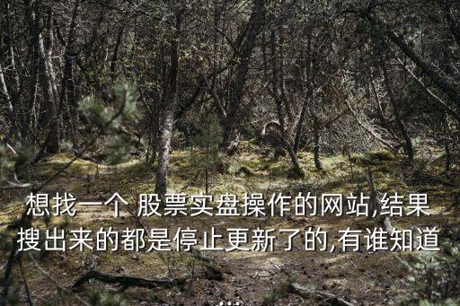 想找一個(gè) 股票實(shí)盤操作的網(wǎng)站,結(jié)果搜出來的都是停止更新了的,有誰知道...