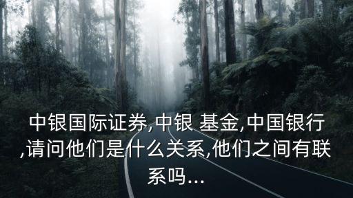 中銀國際證券,中銀 基金,中國銀行,請(qǐng)問他們是什么關(guān)系,他們之間有聯(lián)系嗎...