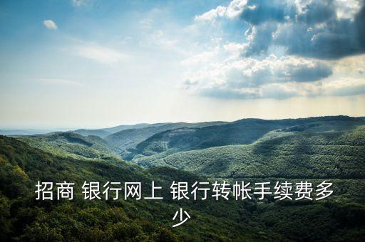  招商 銀行網(wǎng)上 銀行轉帳手續(xù)費多少